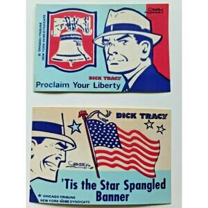 Vintage Dick Tracy 1975 Stickers Chester Gould Chicago Tribune 2 of Each NOS‎